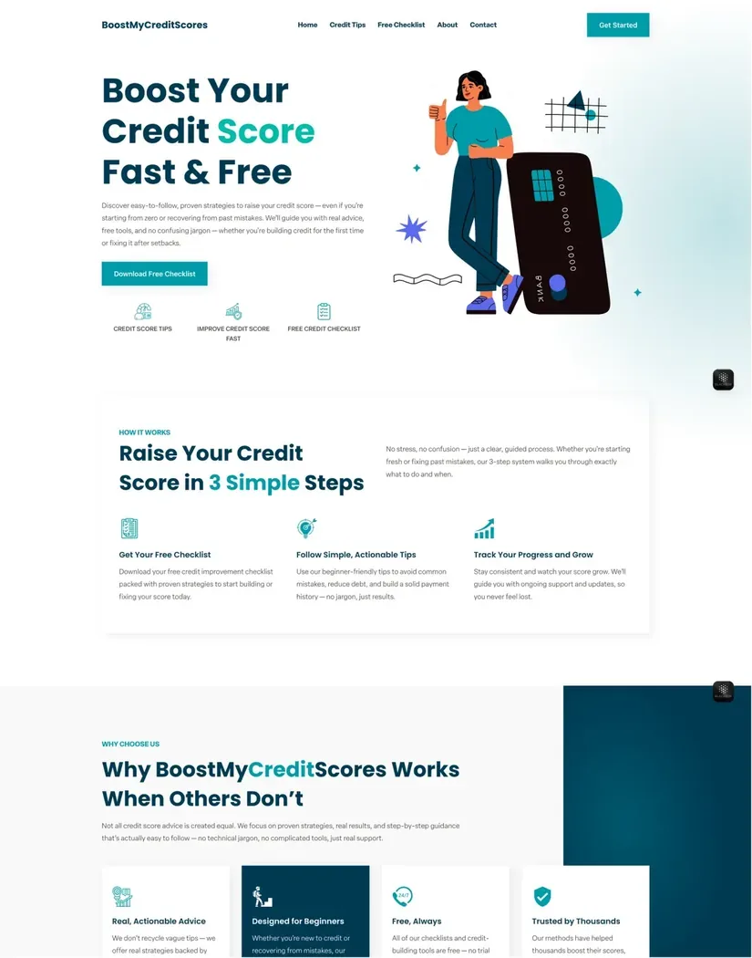 BoostMyCreditScores live project screenshot