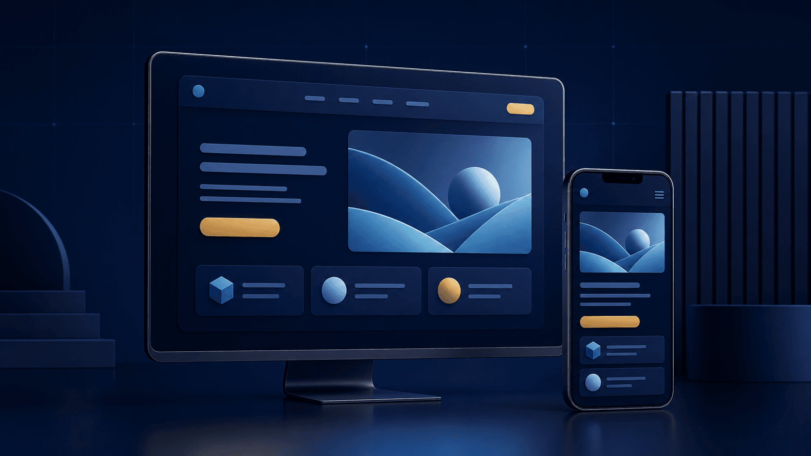 Website design best practices demonstrated across desktop and mobile business website layouts